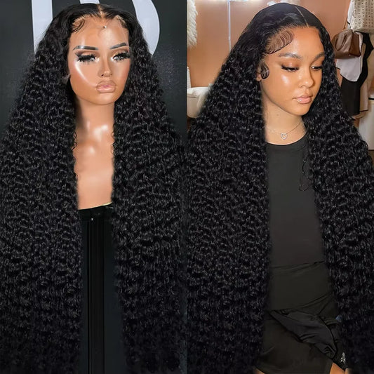 Deep Wave 250% High Density 13x6 HD Lace Frontal Human Hair Wig Brazilian Curly Water Wave Lace Frontal Wigs For Women CEXXY