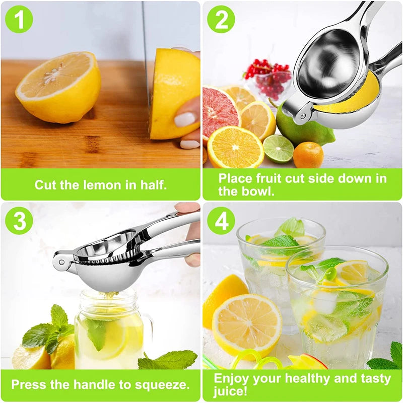 LMETJMA Premium Lemon Squeezer Zinc Alloy Manual Press Juicer Lime Squeezer for Lemon Citrus Orange Fruit JT217
