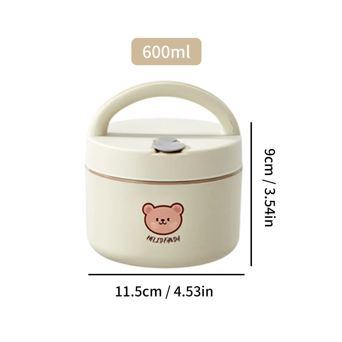 316 Stainless Steel Thermal Insulated Bento Lunch Box Leak Proof Little Bear Food Container With Handle For Kids Microwave Safe
