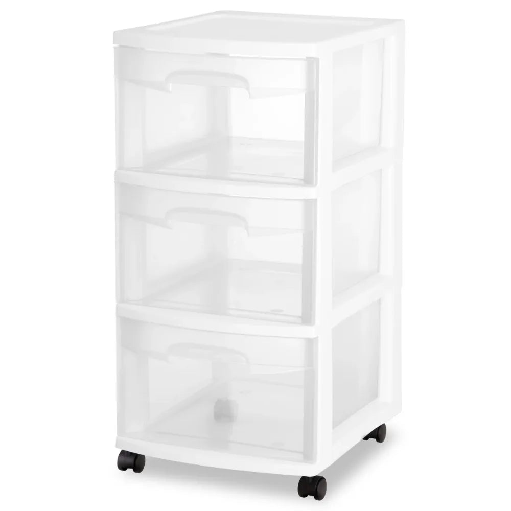 3 Drawer Trolley, White