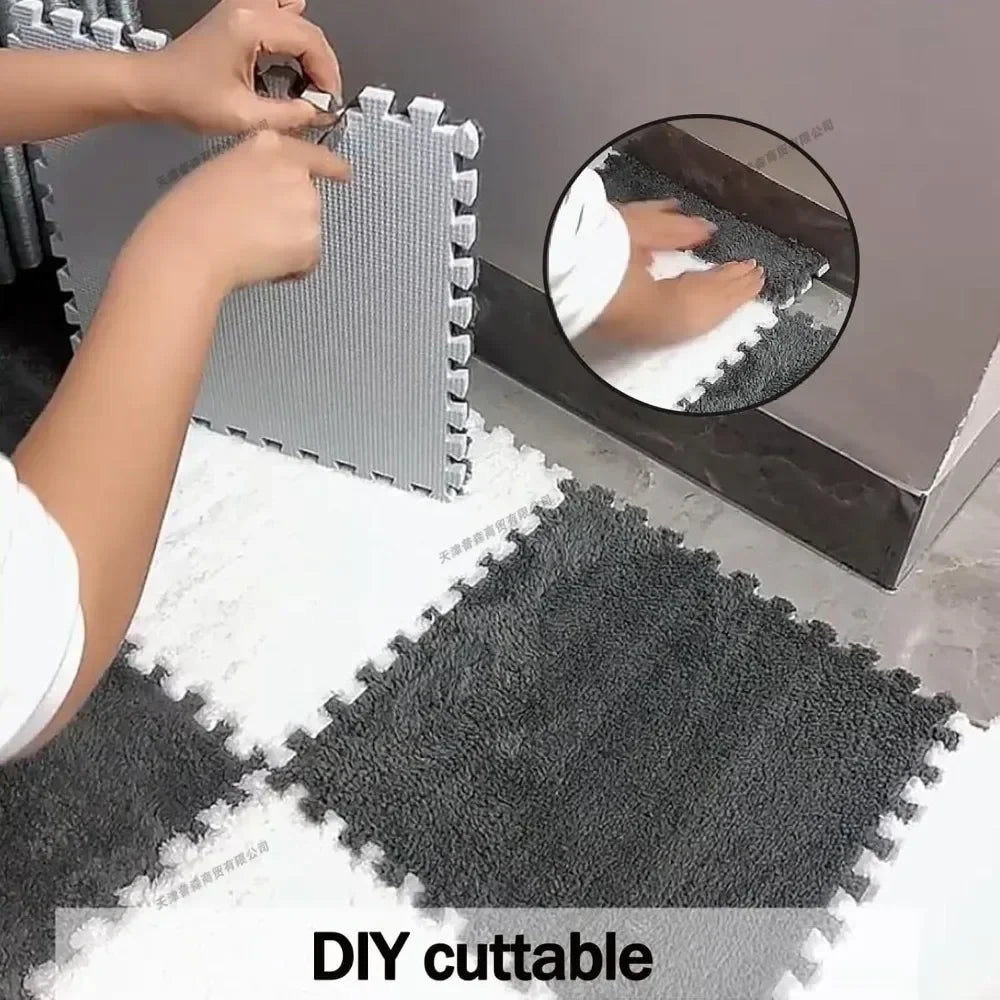 10Pcs Soft Plush Baby Play Mat EVA Foam Puzzle Carpet 30x30cm Children’s Mat Keep Warm for Kids Room Baby Toys Floor Playmat