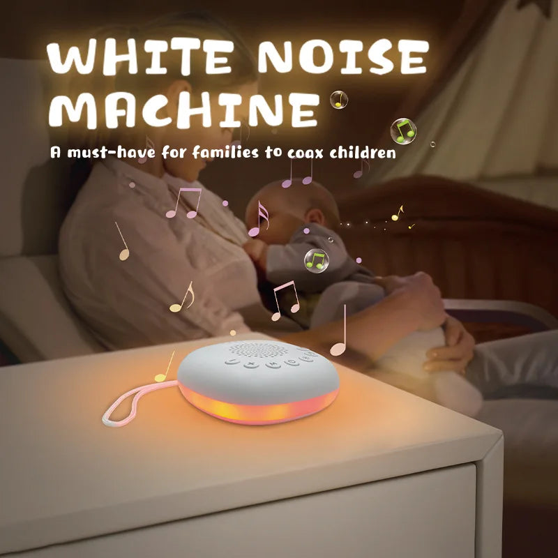 Portable White Noise Machine Sleep Aid with LED Breathing Light And 20 Types of Light Music - Meditation Device for Relaxation