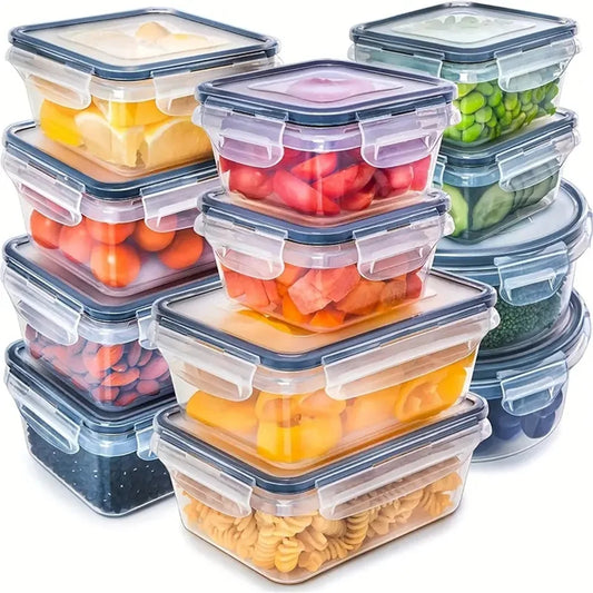 Kitchen Food Containers 12pcs-set, BPA FREE Lunch Box Sugar Cereals Storage Container