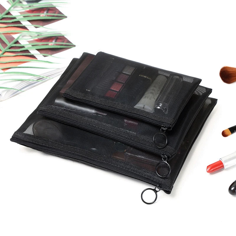 Mesh Cosmetic Travel Storage Makeup Bag Organiser