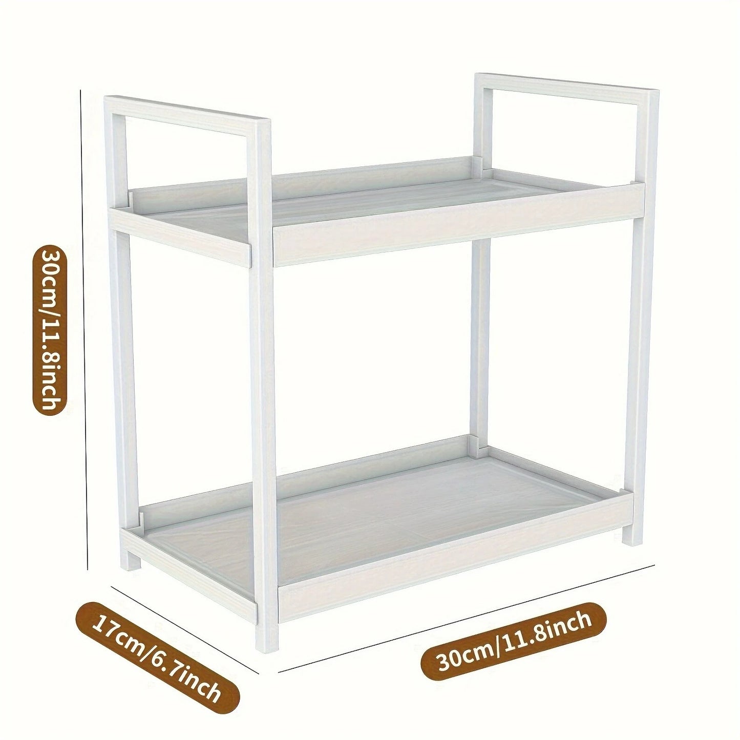 2-Tier Countertop Organiser – Multi-Purpose Storage Rack for Bathroom, Bedroom &amp; Kitchen