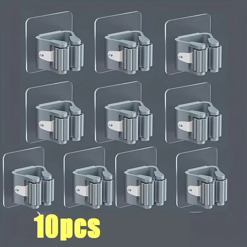 10Pc Wall Mounted Mop Organiser Holder
