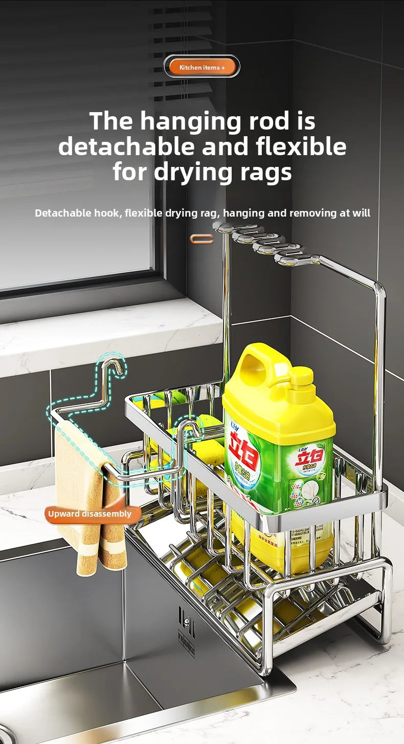 Stainless Steel Storage Shelf, Metal Kitchen Organiser Rack for Pantry, Bathroom, Office, Heavy Duty & Space Saving