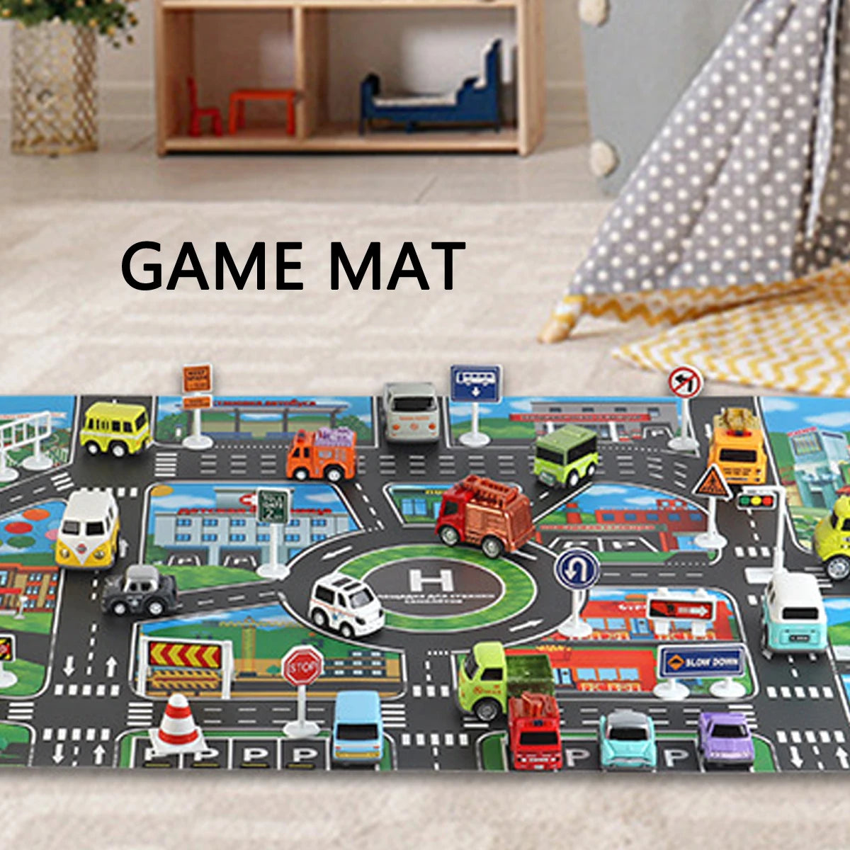 Waterproof Baby Play Road Mat City Traffic Map Montessori Educational Toys for Kids Crawling Playmat Portable Plastic Carpet