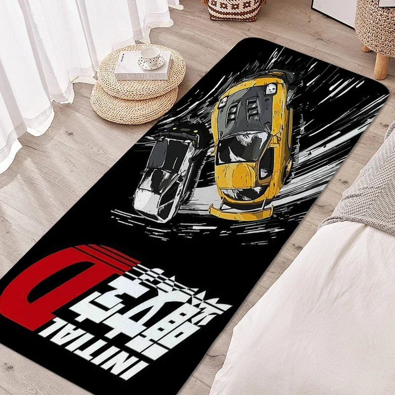 Bathroom Rug I-Initial D Room Floor Carpet for Bedroom Entrance Door Doormat Non Slip Veranda Floor Mat Cool Custom Soft Bathmat