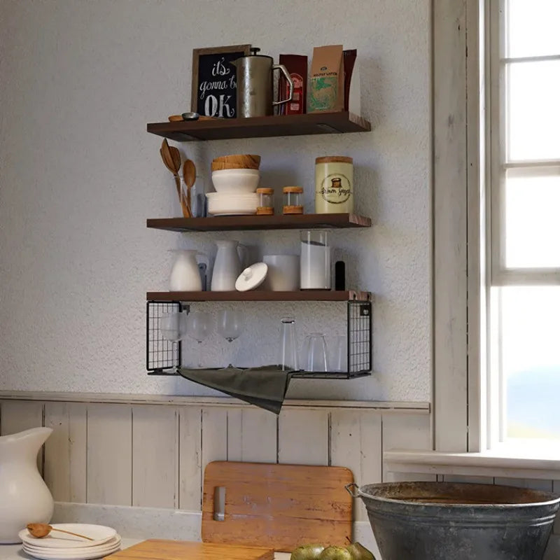 Bath Wall Towel Storage Holder Set Above Toilet, Rolled Towel Shelf Organiser for Small Bathroom Black Wood Vertical Towel Rack