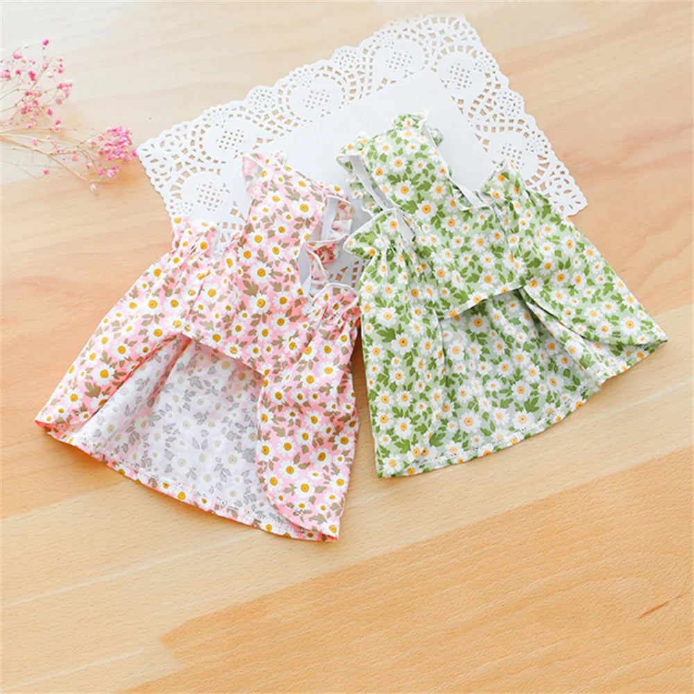 Summer Green Sphynx Cat Suspender Skirt Love Flower Pet Princess Dresses for Cats Gotas Katten Kedi Dog Dress mascotas Clothes
