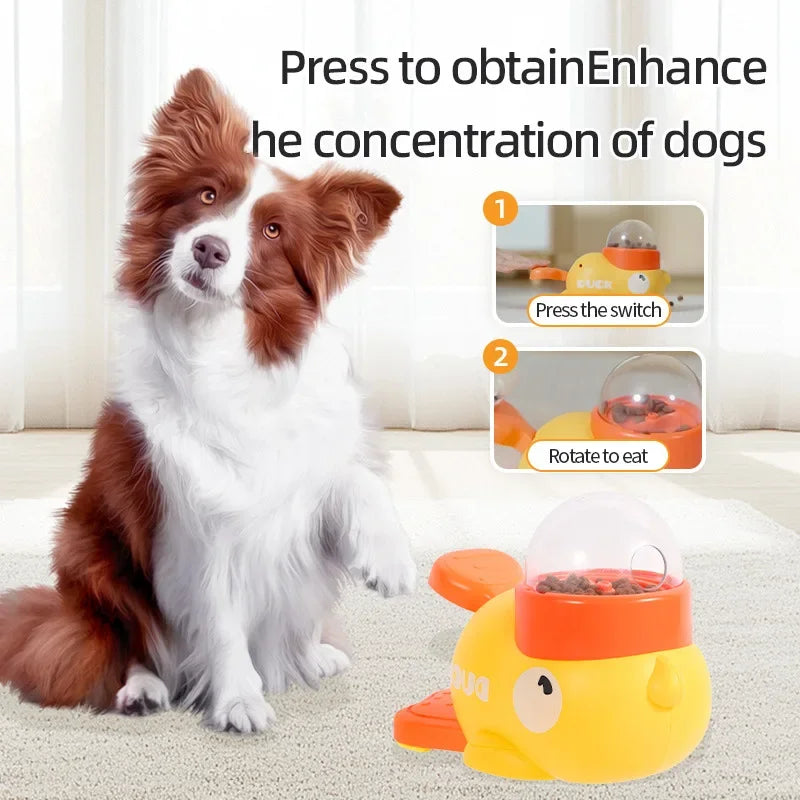 Yellow Duck Interactive Dog Food Dispenser Feeder for Cats Durable Plastic Training Toys Cat Accessories Puzzle Pet Automatic