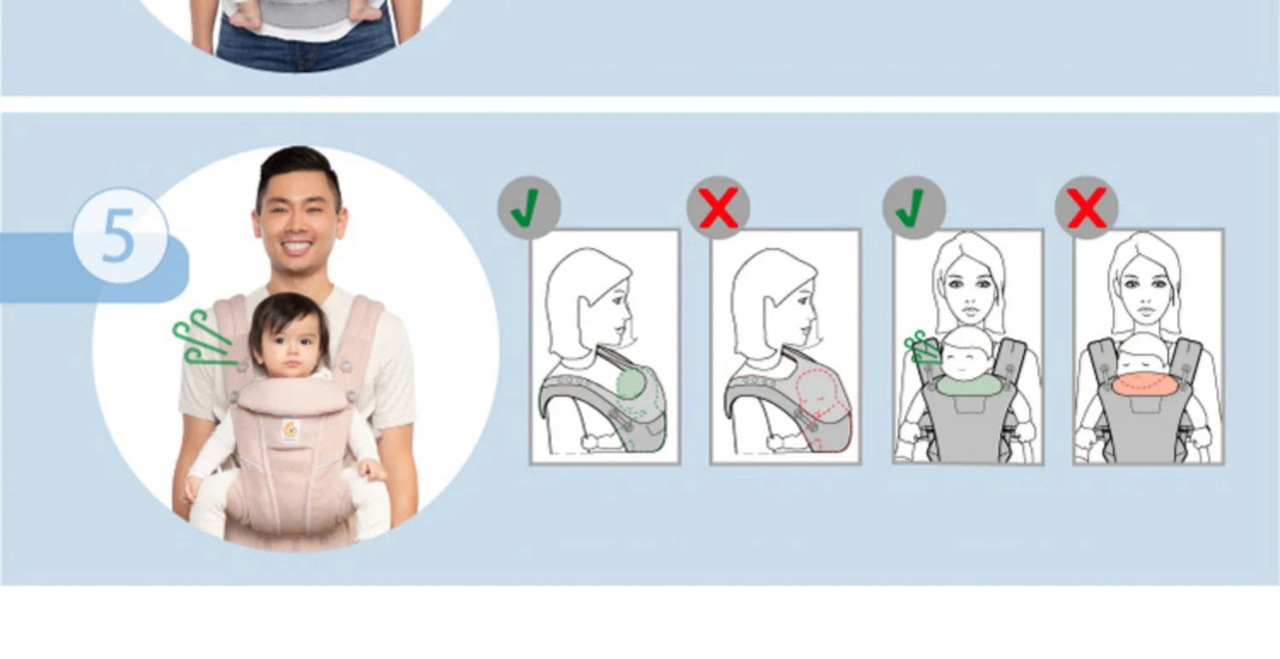 Ergobaby All Carry Positions Breathable mesh baby carrier, enhancing lumbar support and airflow (7-45 pounds)