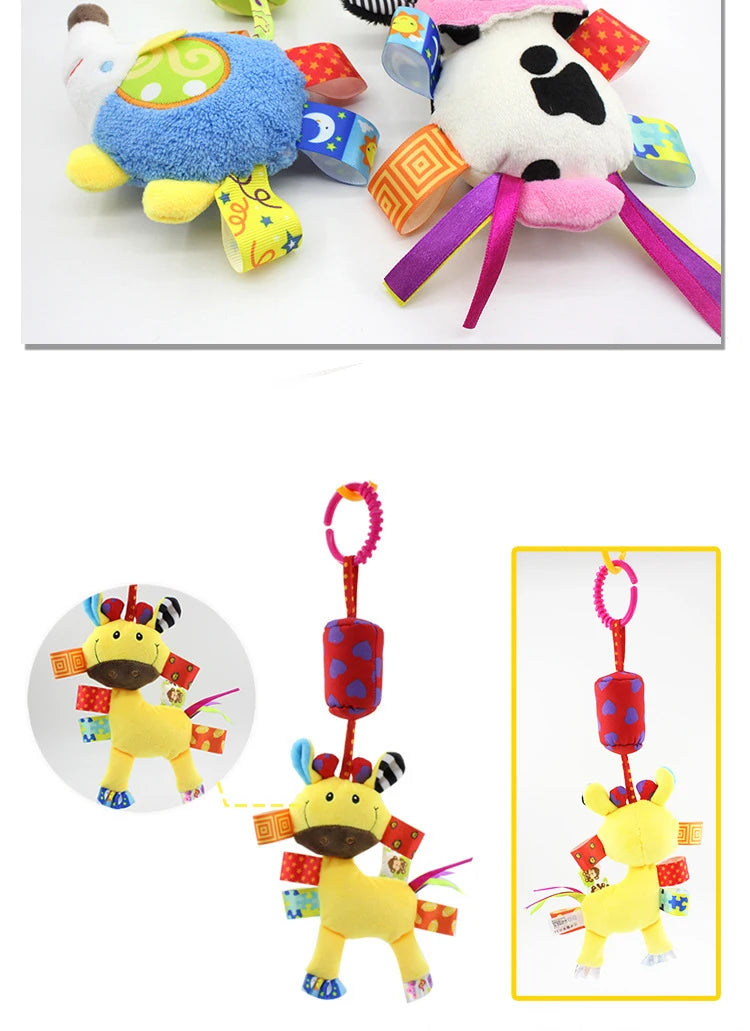 Baby Rattles Hanging Toys for Car Seat Crib Stroller Gym Montessori Sensory Plush Toys for Baby 0-12 Months with Teether Newborn