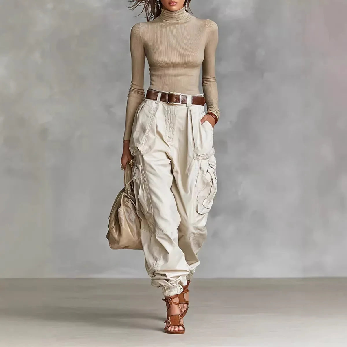 Pantalones De Mujer New High Waist Pocket Solid Color Overalls Women's Summer New Loose Casual Vacation Outdoor Sports Overalls