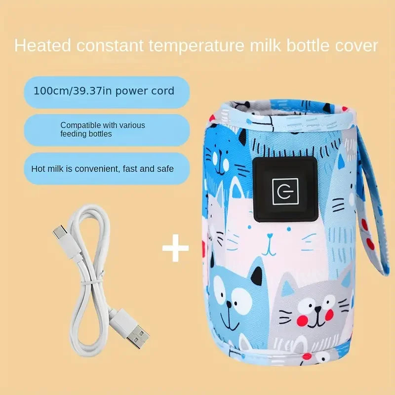 USB Milk & Water Warmer – Portable Bottle Heater and Insulated Bag for Travel, Stroller, and Baby Feeding