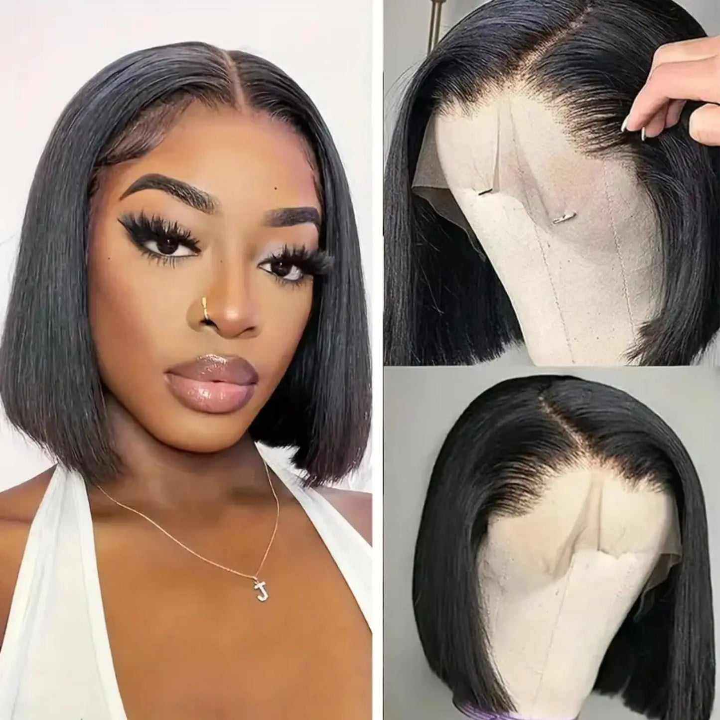 200 Density Short Bob Wig Straight Lace Front Wigs Human Hair 13x4 13x6 HD Lace Frontal Brazilian Wig 100% Human Hair For Women