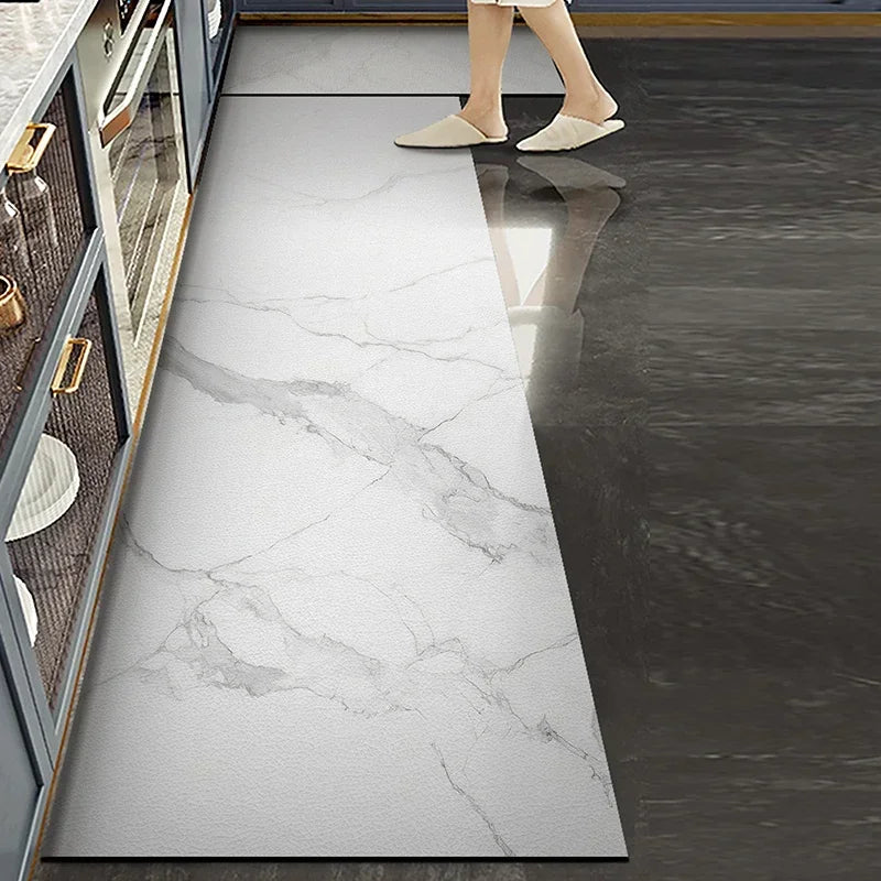 Kitchen Floor Mat Leather Pvc Carpet Waterproof Oil-proof Foot Mats Home Decoration Flower Floral Rug