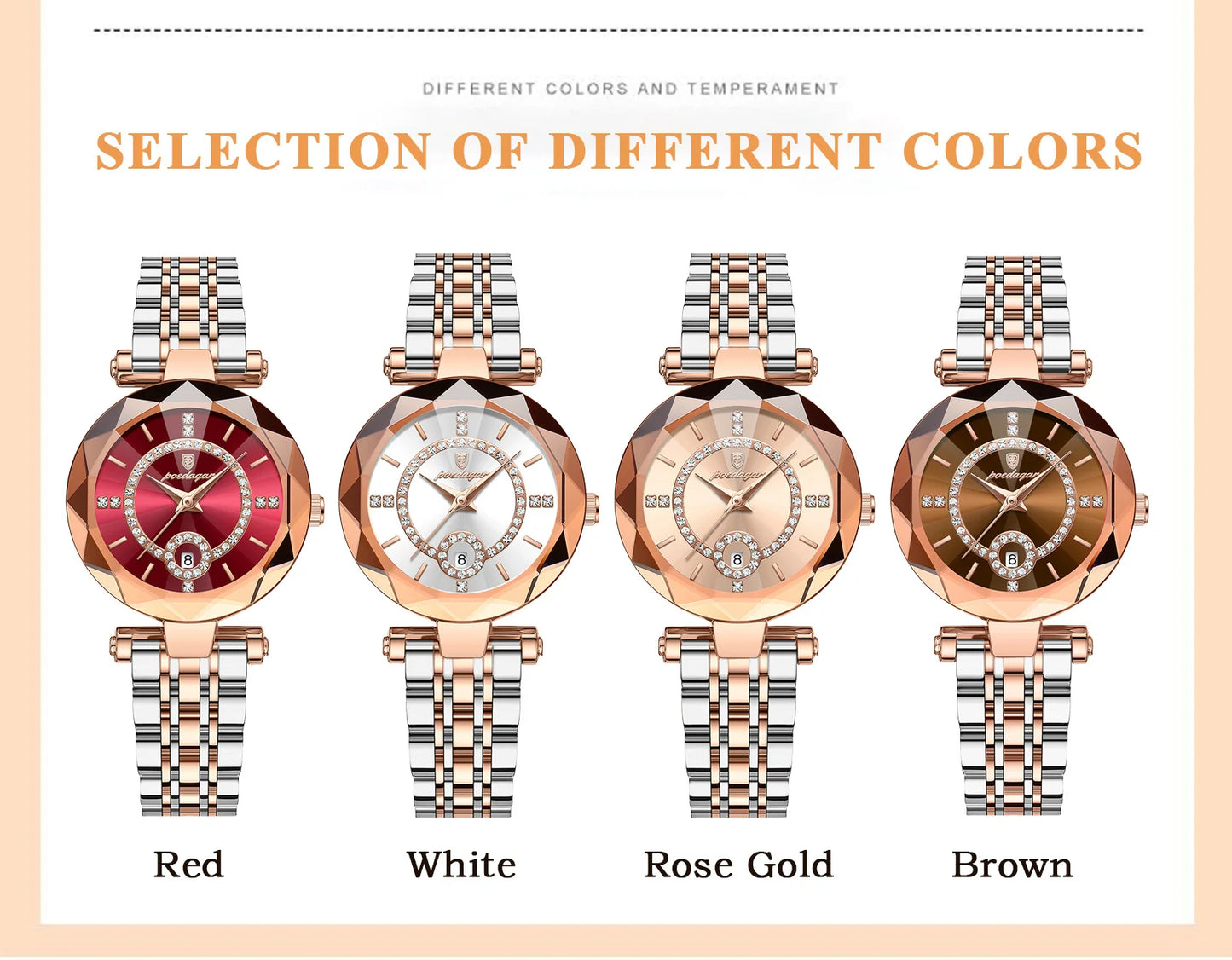 POEDAGAR High Quality Exquisite Wristwatch For Woman Waterproof Stainless Steel Date Quartz Ladies Watch Elegant Women's Watches