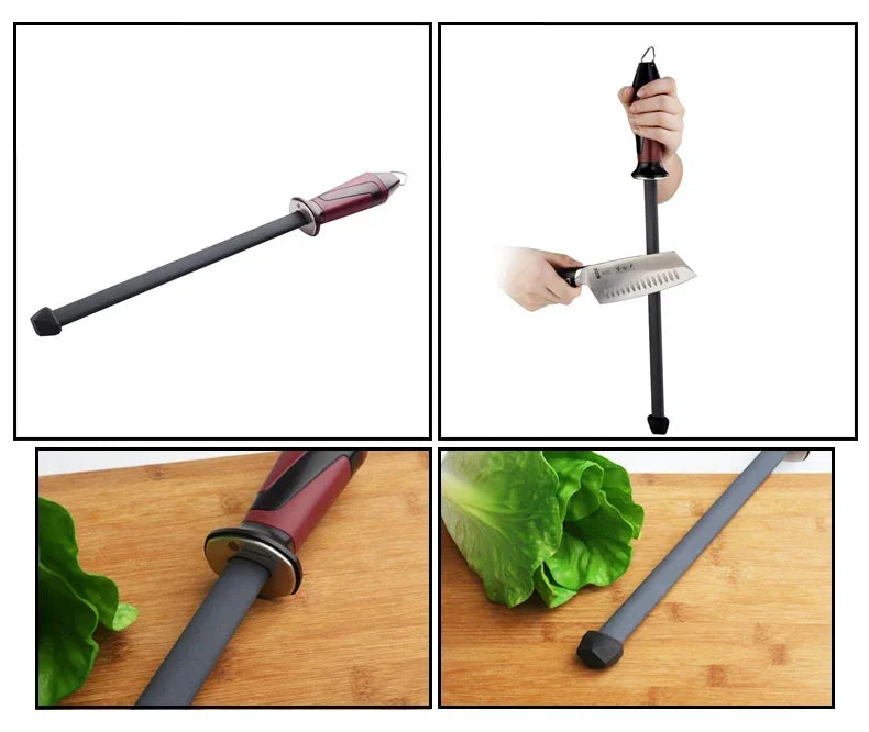 V-SAN Professional Kitchen Knife Sharpener Rod With Comfortable Handle Ceramic high-performance sharpening tool -TV1703 musats