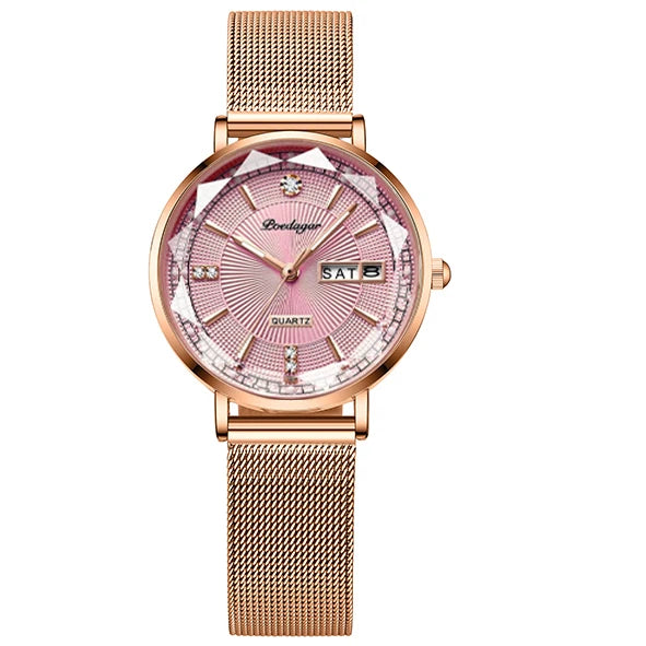 POEDAGAR Top Luxury Brand Woman Watch Waterproof Date Week Elegant Ladies Wristwatch High Quality Fashion Quartz Women's Watches