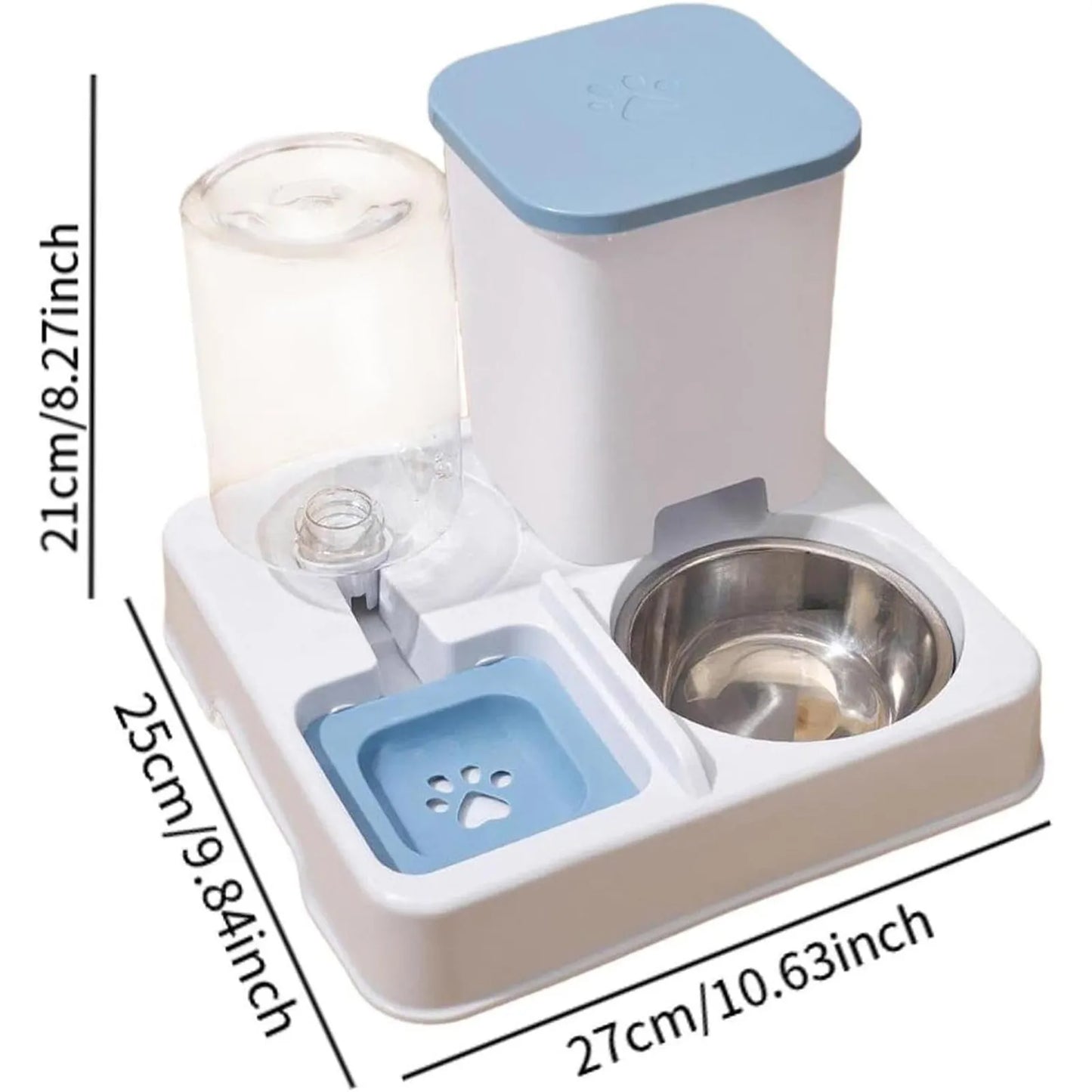 2-in-1 Automatic Pet Feeder & Water Dispenser – Large Capacity Food and Water Bowl for Cats and Dogs