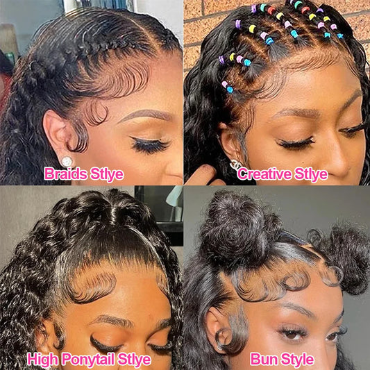 Deep Wave 250% High Density 13x6 HD Lace Frontal Human Hair Wig Brazilian Curly Water Wave Lace Frontal Wigs For Women CEXXY