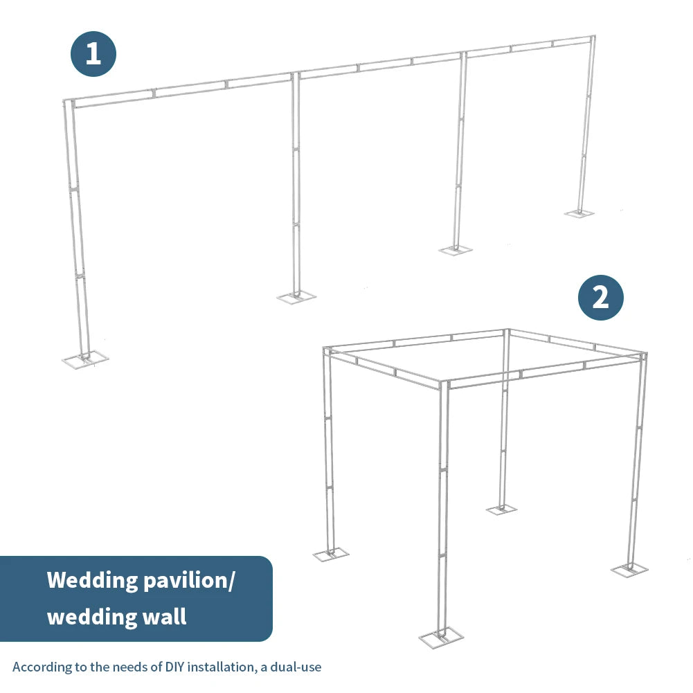 3M x 3M Wedding Backdrop Stand Canopy Frame Adjustable Awning Stand Kit