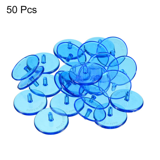 Golf Ball Marker, 50 Pack 24mm Round Transparent Flat Position Mark Places Marking Tool Golf Sport Accessory, Blue Green