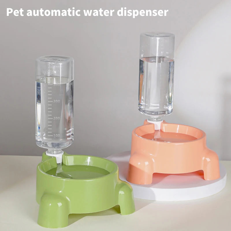 Automatic Pet Water Bottle Dispenser – Single Bowl Drinking Water Feeder for Puppies & Cats, Easy-to-Use Hydration System, Pet Supplies