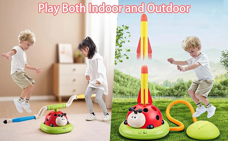 Ladybug Sport Entertainment Game Toy Multifunction Rope Skipping Machine Ferrule Jump Rocket Launcher Outdoor Educational