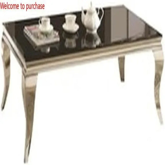 Rectangular Coffee Table in Chrome and Black for Contemporary Living Room