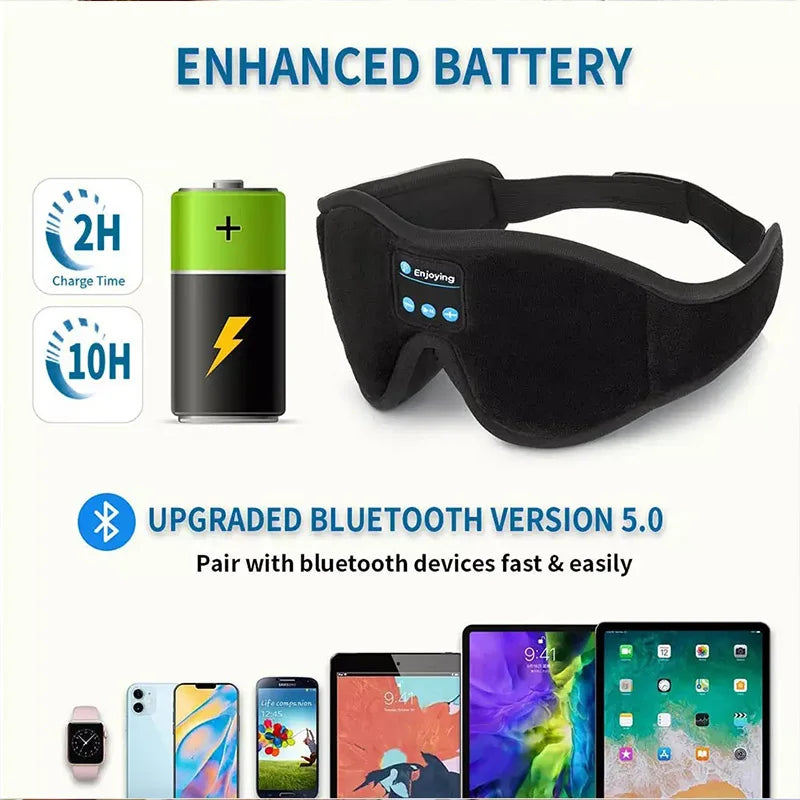 3D Bluetooth Sleeping Headphones Eye Mask