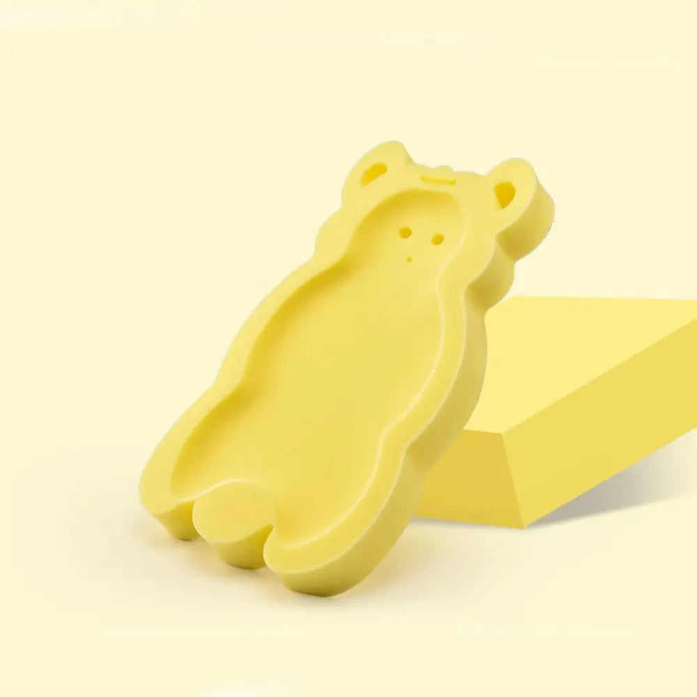 Cute Foldable Bear Sponge Foam Security Bathtub Set Pad Baby Bath Cushion Shower Support Mat Newborn Shower Cradle