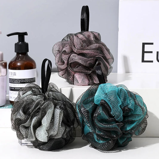 3PCS Exfoliating Flower Scrubber Body Brush Mesh Ball Puff Sponge Bath Shower