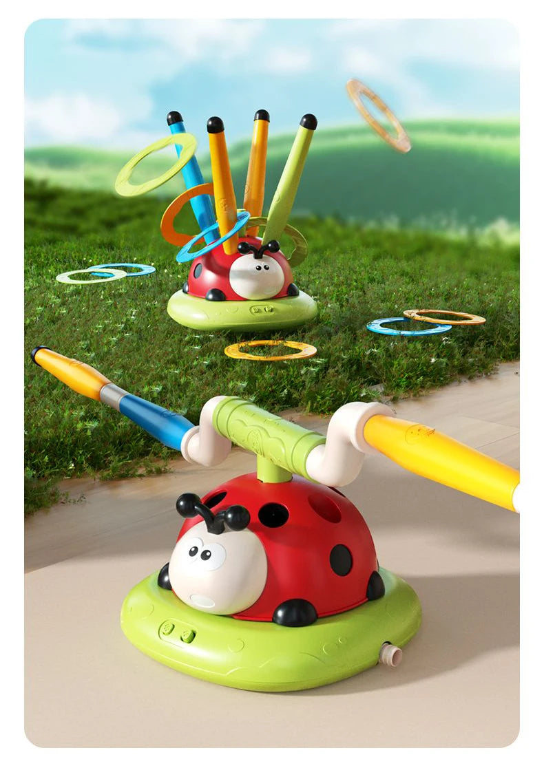 Ladybug Sport Entertainment Game Toy Multifunction Rope Skipping Machine Ferrule Jump Rocket Launcher Outdoor Educational