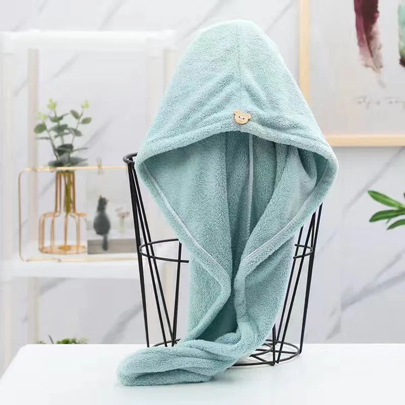 Women Long Hair Quick-Dry Hair Towel Soft Microfiber Towels Shower Cap Towel Bath Hats for Women Dry Hair Cap Lady Turban Head