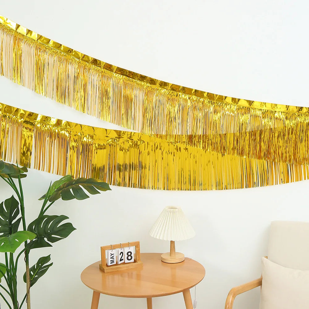30x300CM Foil Fringe Garland – Streamer Curtain Banner for Wedding, Birthday, and Party Decorations
