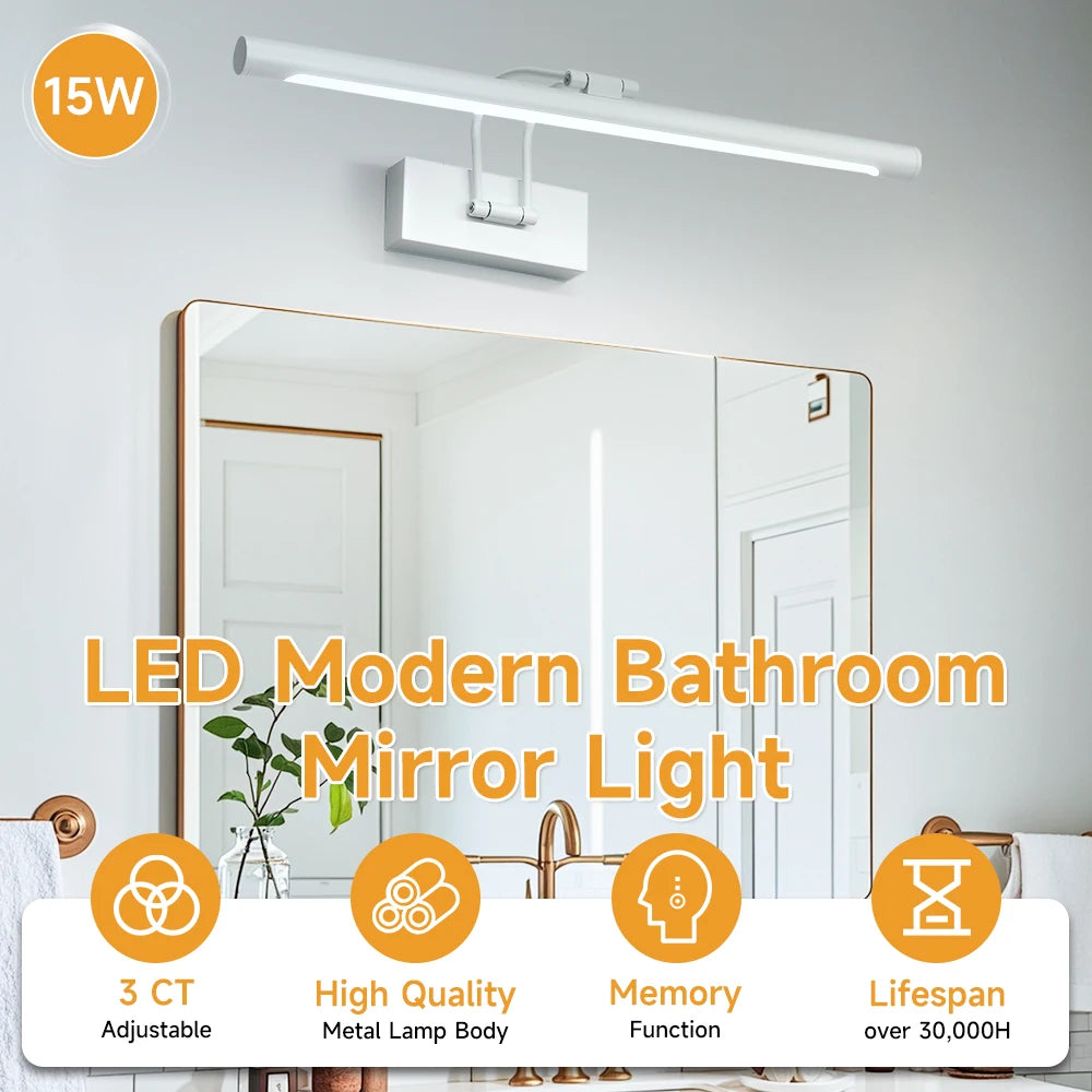 Modern LED Bathroom Mirror Light - Waterproof Vanity Sconce for Makeup & Grooming