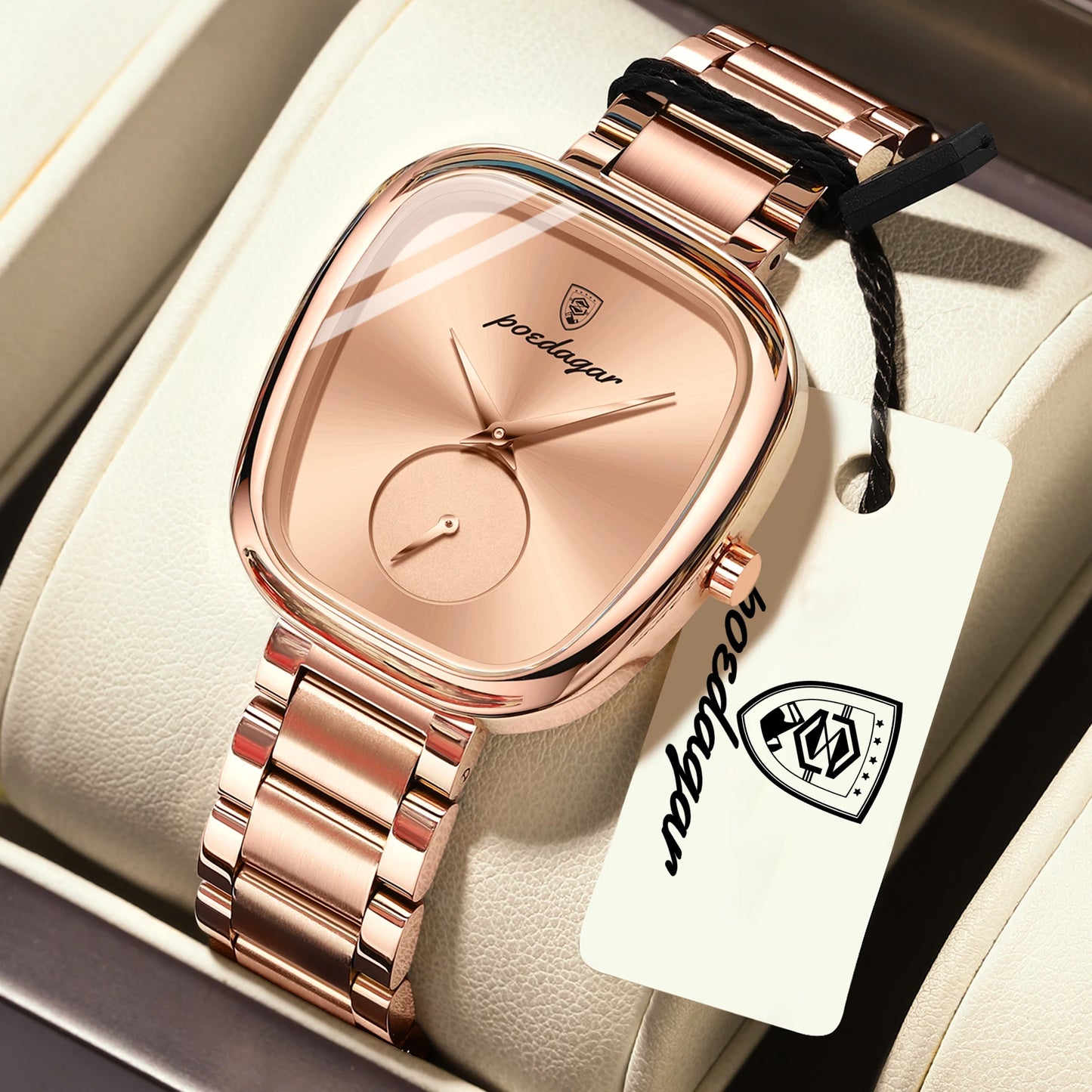 POEDAGAR Fashion Watch For Woman Waterproof Stainless Steel Quartz Couple Watches High Quality Ladies Wristwatch Girlfriend Gift