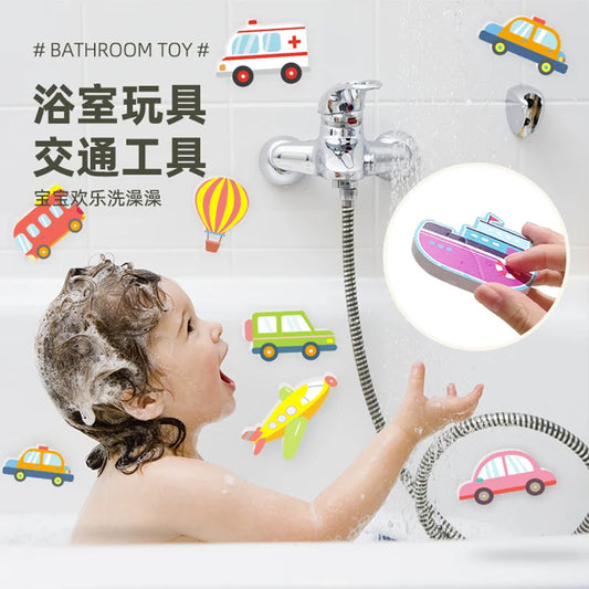 Baby Bath Toys Fun Foam Animals Floating Water Toy Traffic Early Educational Learning Gift for Kids Toddlers Bathtub Play Set