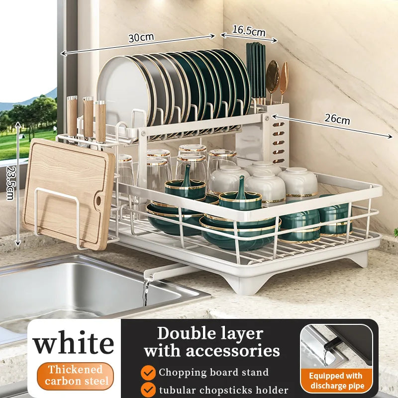 Dish Drying Rack Kitchen Adjustable Stainless Steel Cutting Board Organiser Dish Bowl Drainer Storage Rack Kitchen Utensils