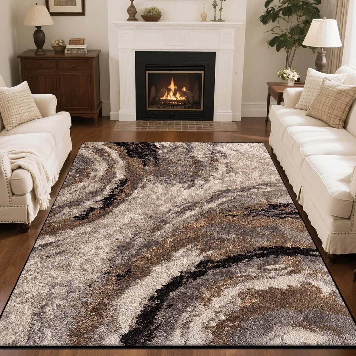 Nordic Simple Style Living Room Sofa Carpet Non-slip Machine Washable Decoration Lounge Rug Modern Soft Fluffy Bedroom Floor Mat