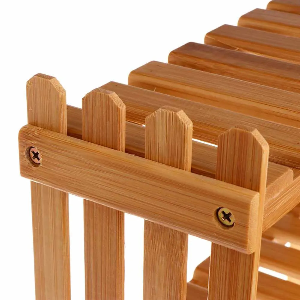 2 Tier Decorative Tabletop Wood Plant Stand Display Shelf For Home Office Tidy Storage Organiser
