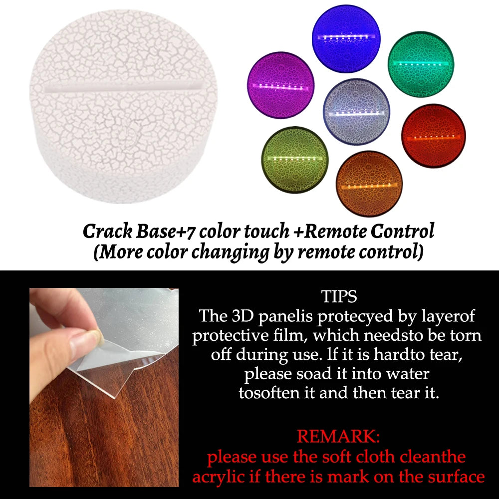 Love Cute 3D Led Night Light Acrylic Lights