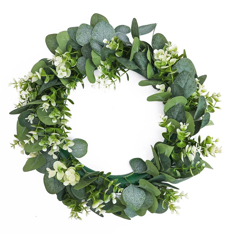 Eucalyptus Wreath Flowers Gifts DIY Christmas Creative Artificial Garland Hanging Pendants Wedding Decoration Home Party Decor
