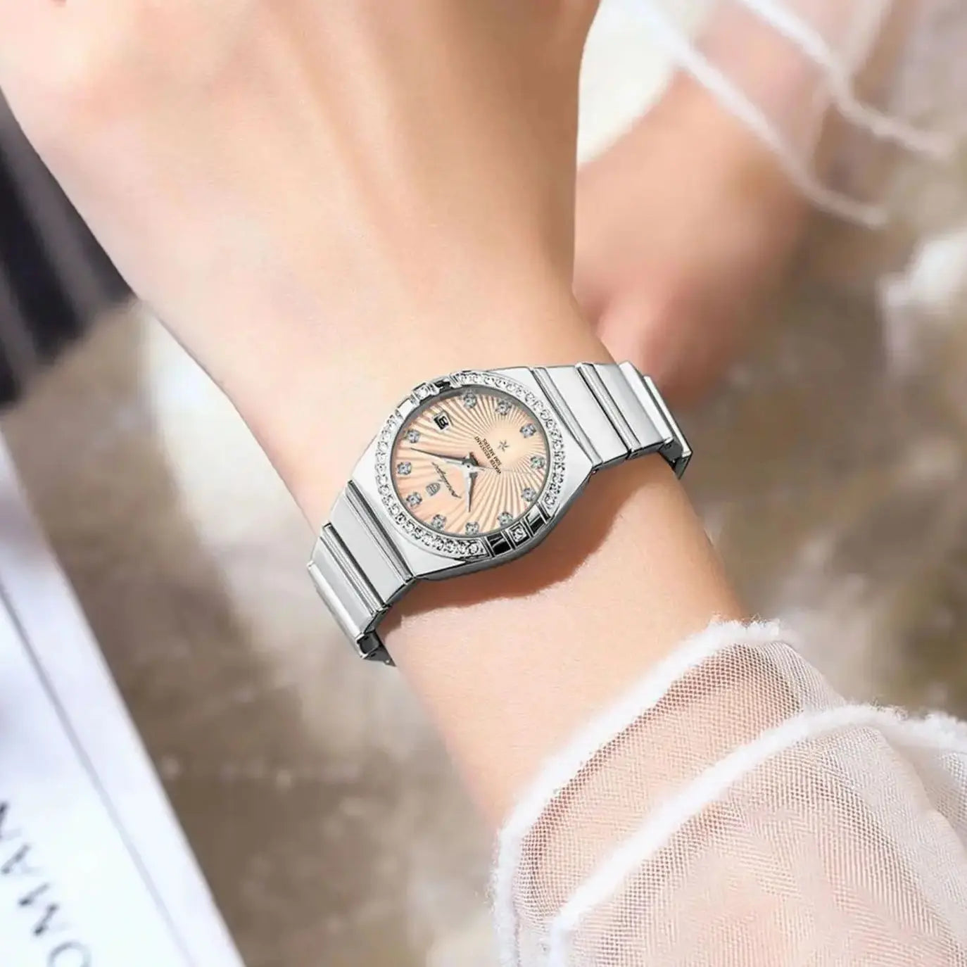 POEDAGAR Top Exquisite Woman Watch Waterproof Luminous Date Stainless Steel Watches For Ladies Elegant Quartz Women's Wristwatch