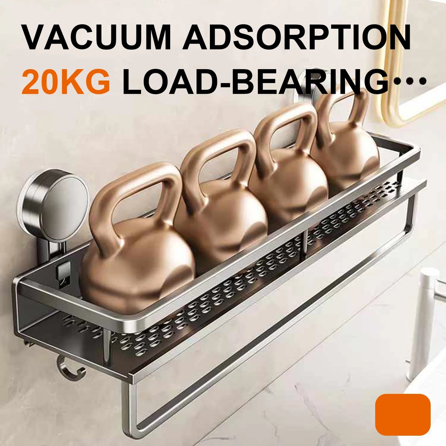 Suction Cup Bathroom Rack Bathroom Shelf Toilet Space Aluminum No Drill Hanging Rack Bathroom Organiser Hang On the Wall