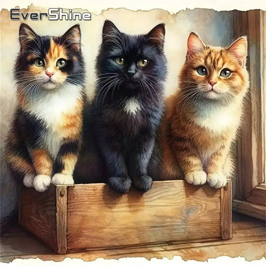 Evershine Diamond Embroidery Cat Painting