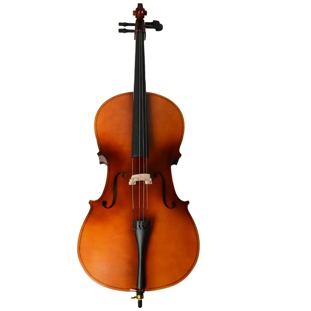 4/4 Acoustic Cello Case with Bow & Rosin - Stylish Wood Color Design